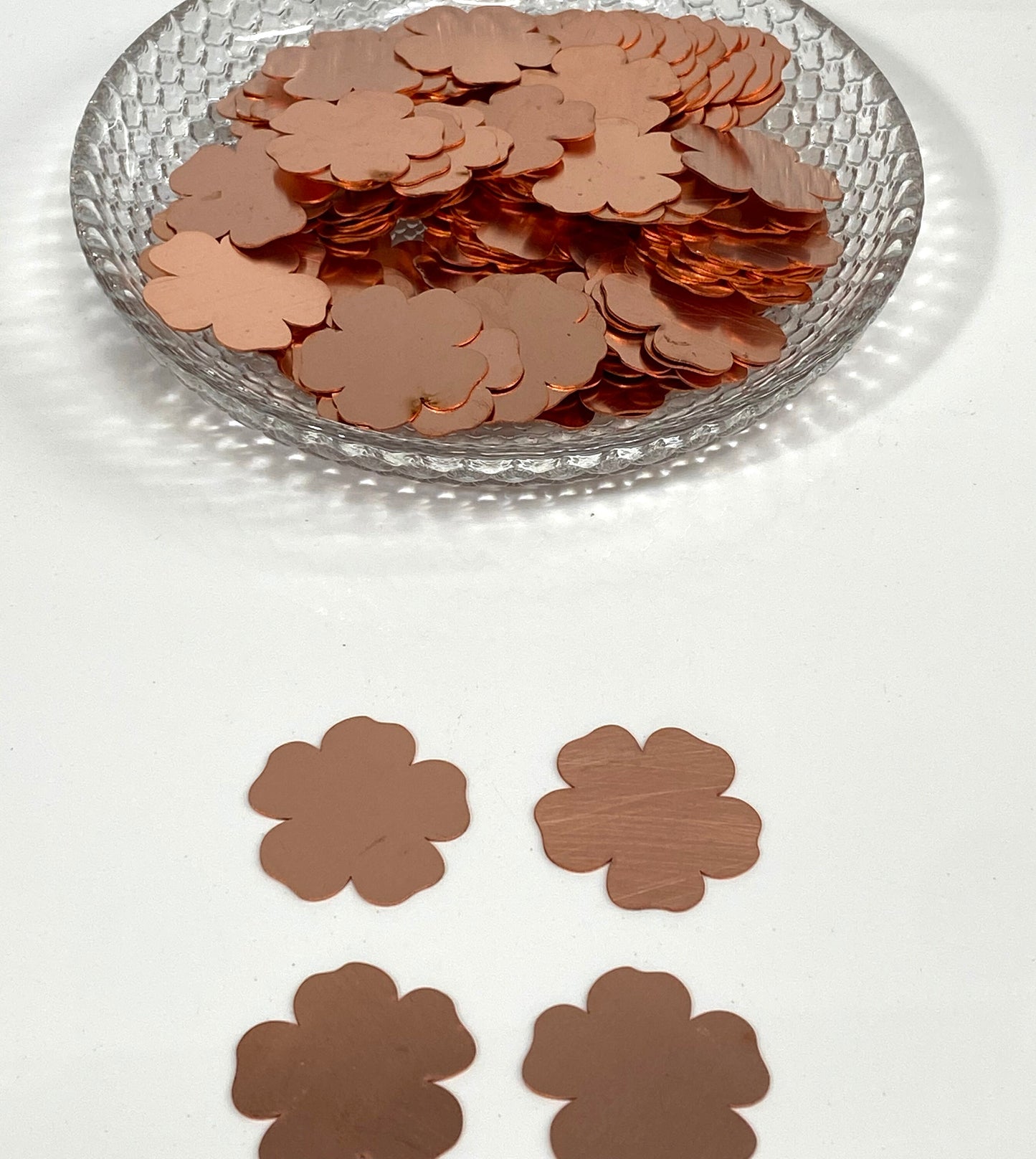 Copper Blanks - 686# Flower copper blank, stamped solid copper, round stamping blank, personalized copper blank, raw copper