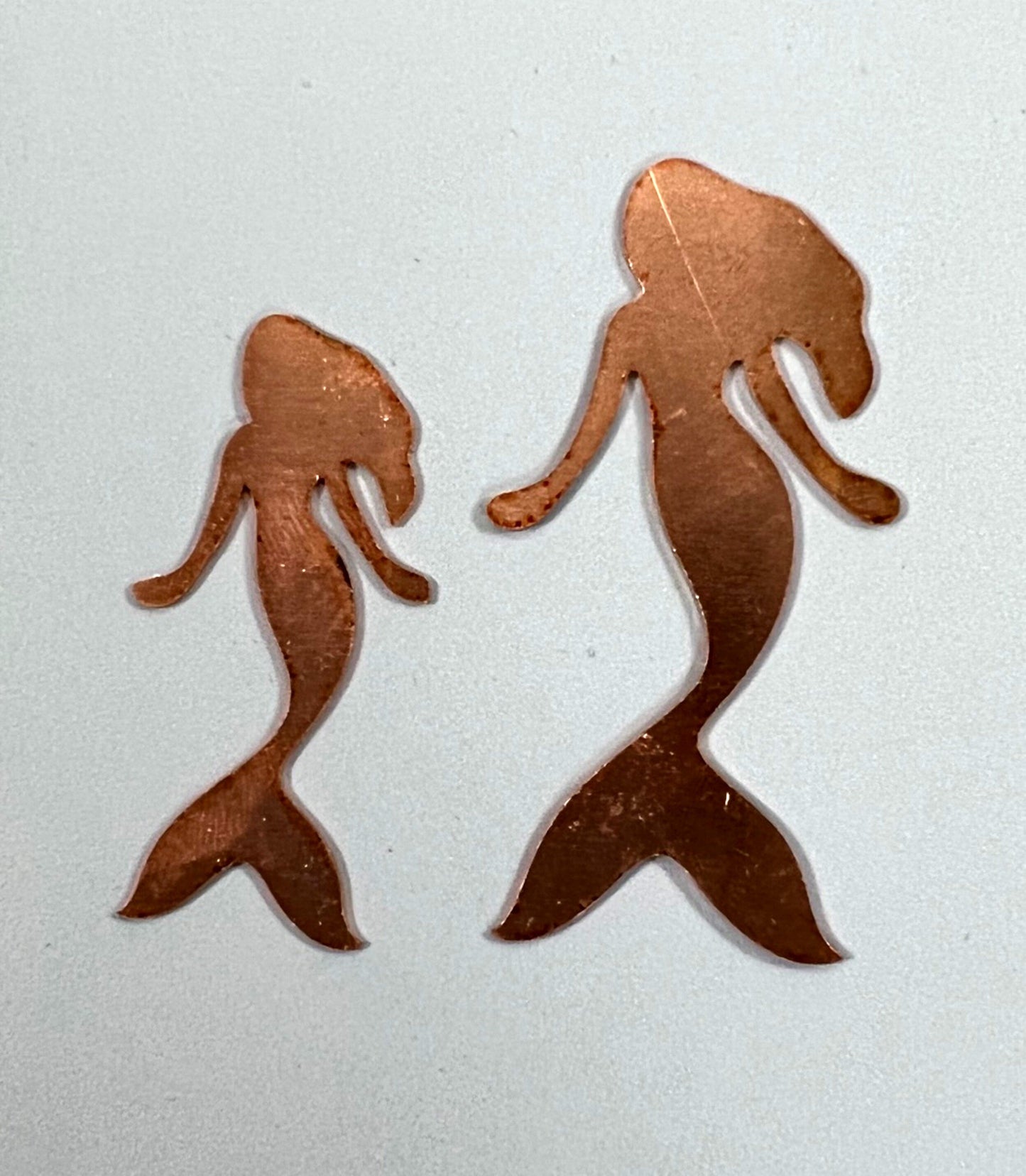 Copper Blanks - 89# Mermaid Copper blank ,stamped solid copper, round stamping blank, personalized 24 gauge, blank, raw copper,pack of 4