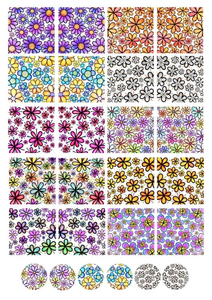 Decals, Flowers Ceramic decals - Enamel Decal - Fusible Decal - Glass Fusing Decal ~ Waterslide Decal 4016