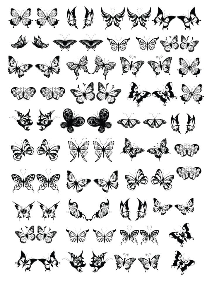 Decals, Butterfly Ceramic decals - Enamel Decal - Fusible Decal - Glass Fusing Decal ~ Waterslide Decal 3017