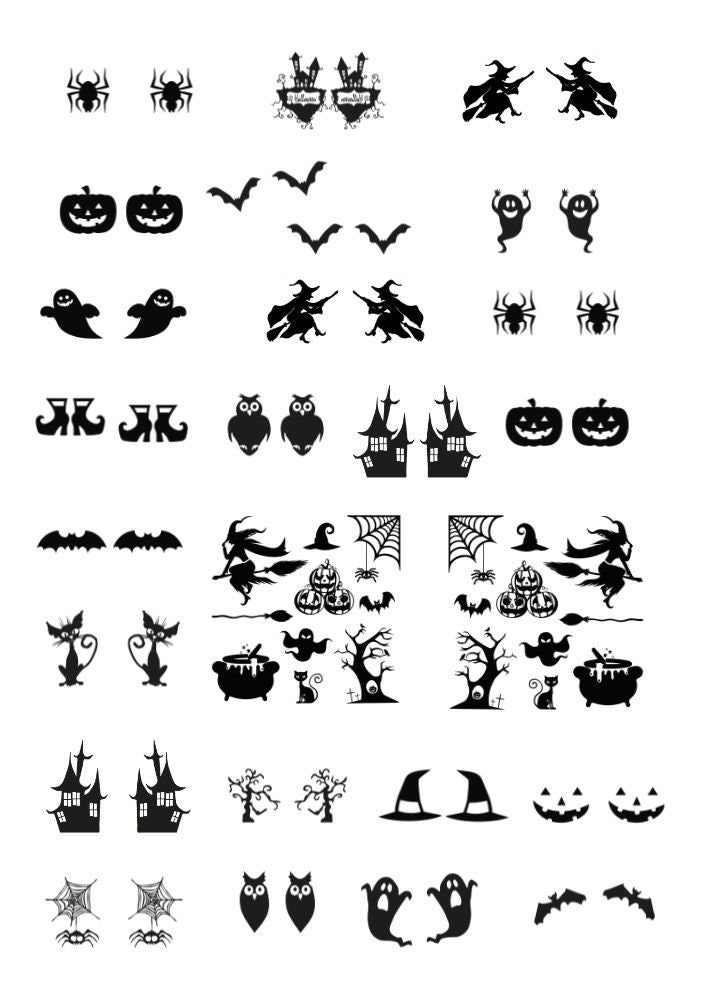 Decals, Halloween Ceramic decals - Enamel Decal - Fusible Decal - Glass Fusing Decal ~ Waterslide Decal 6001