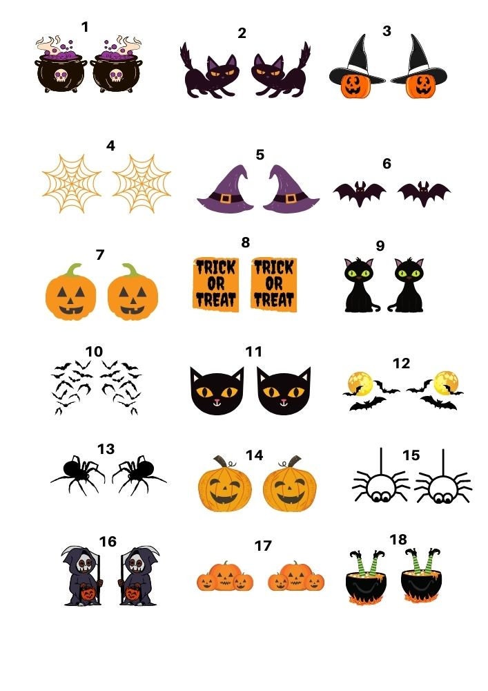 Ceramic Halloween Decals, Fusible Enamel Glass Fusing Decal, Waterslide Decal 6005