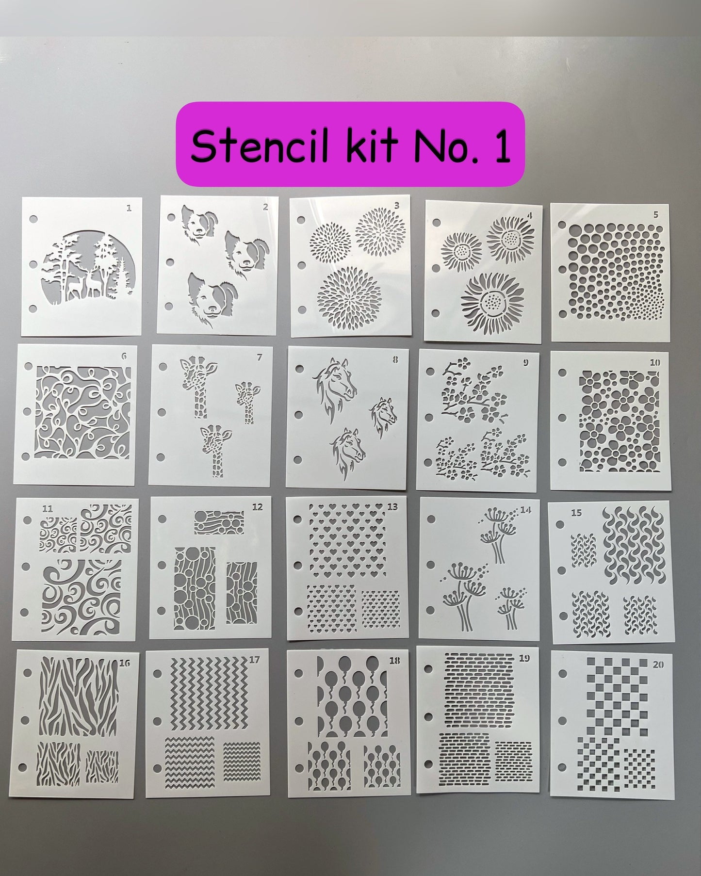 Enameling Supplies New - 3 kits available - 20 Different Designs Stencils With Folder - great for adding enamel powders
