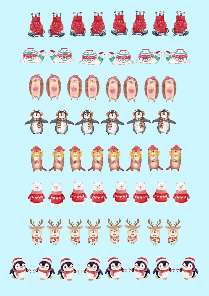 Ceramic Christmas Decals, Enamel Fusible Glass Fusing Waterslide Decal, 7002