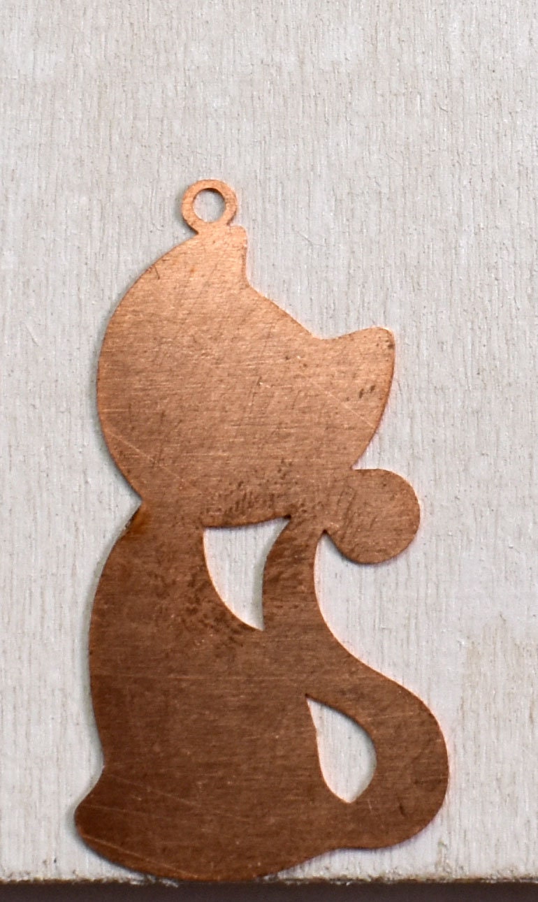 Copper Blanks - 698# Cat copper blank , stamped solid copper, round stamping blank, personalized , copper blank, raw copper