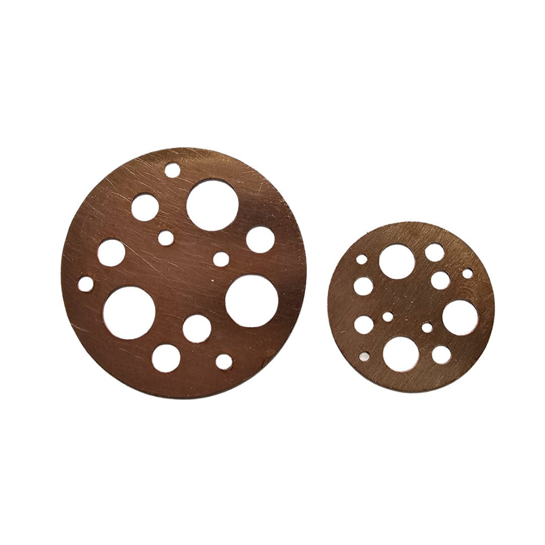 Copper - 341# New - Round With Holes Copper blank , stamped enamel , solid copper, stamping blank, personalized copper blank, raw copper