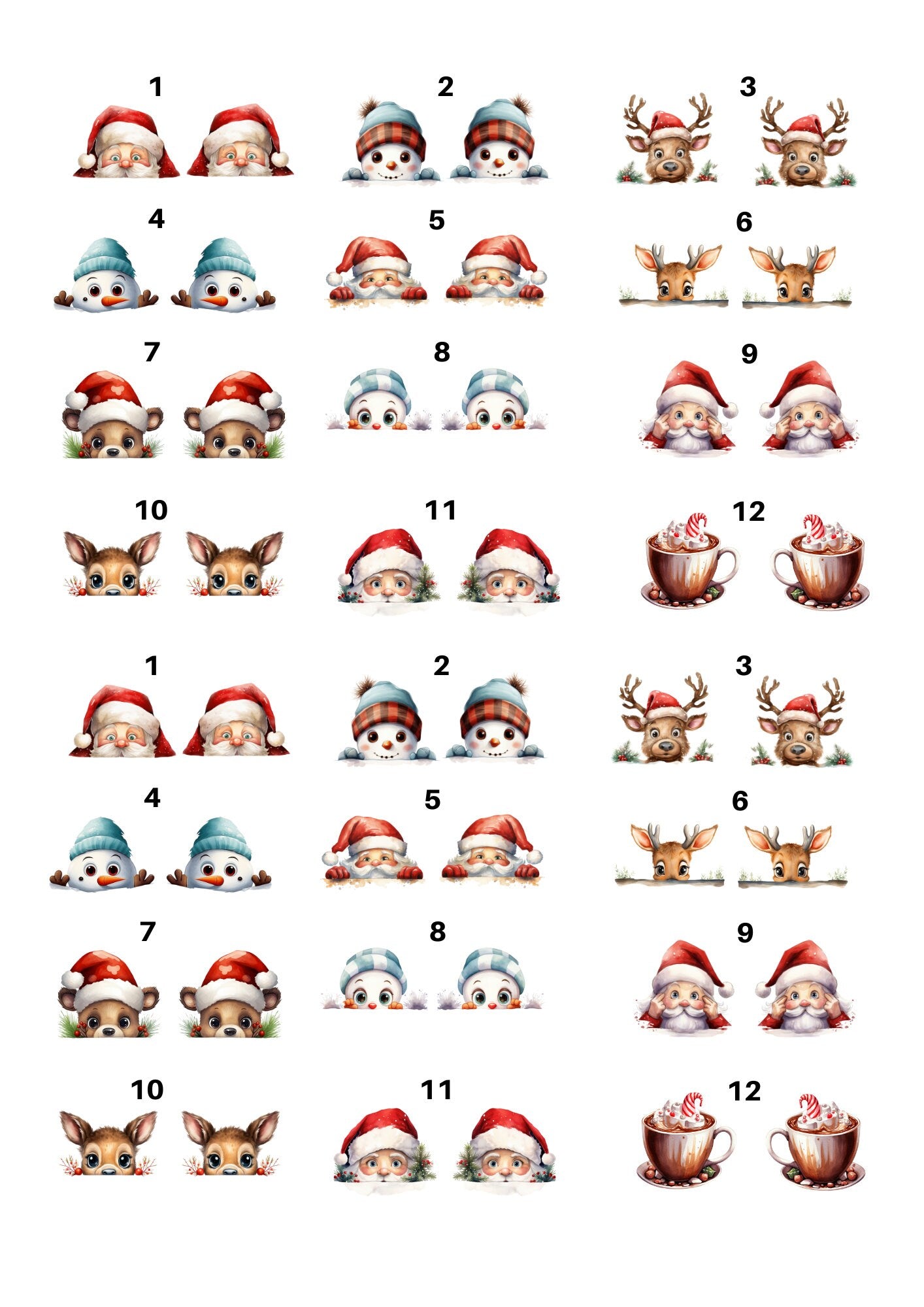Decals, Christmas Ceramic decals - Enamel Decal - Fusible Decal - Glass Fusing Decal ~ Waterslide Decal 11101