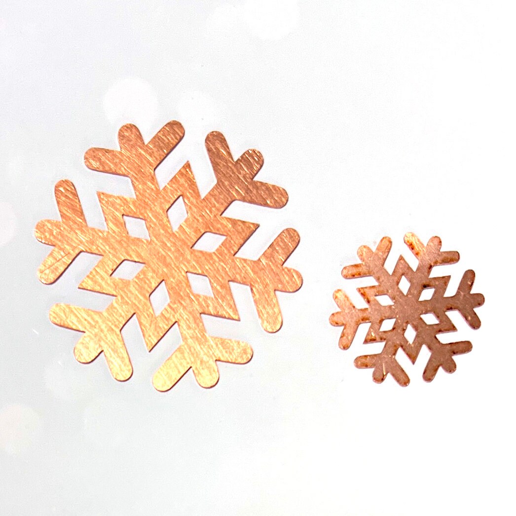 Copper - Sale 312# 35mm Snowflake copper blank , stamped enamel , solid copper, stamping blank, personalized copper blank, raw copper
