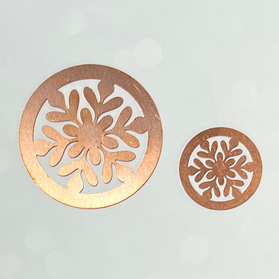 Copper - Sale 310# 35mm Snowflake copper blank , stamped enamel , solid copper, stamping blank, personalized copper blank, raw copper