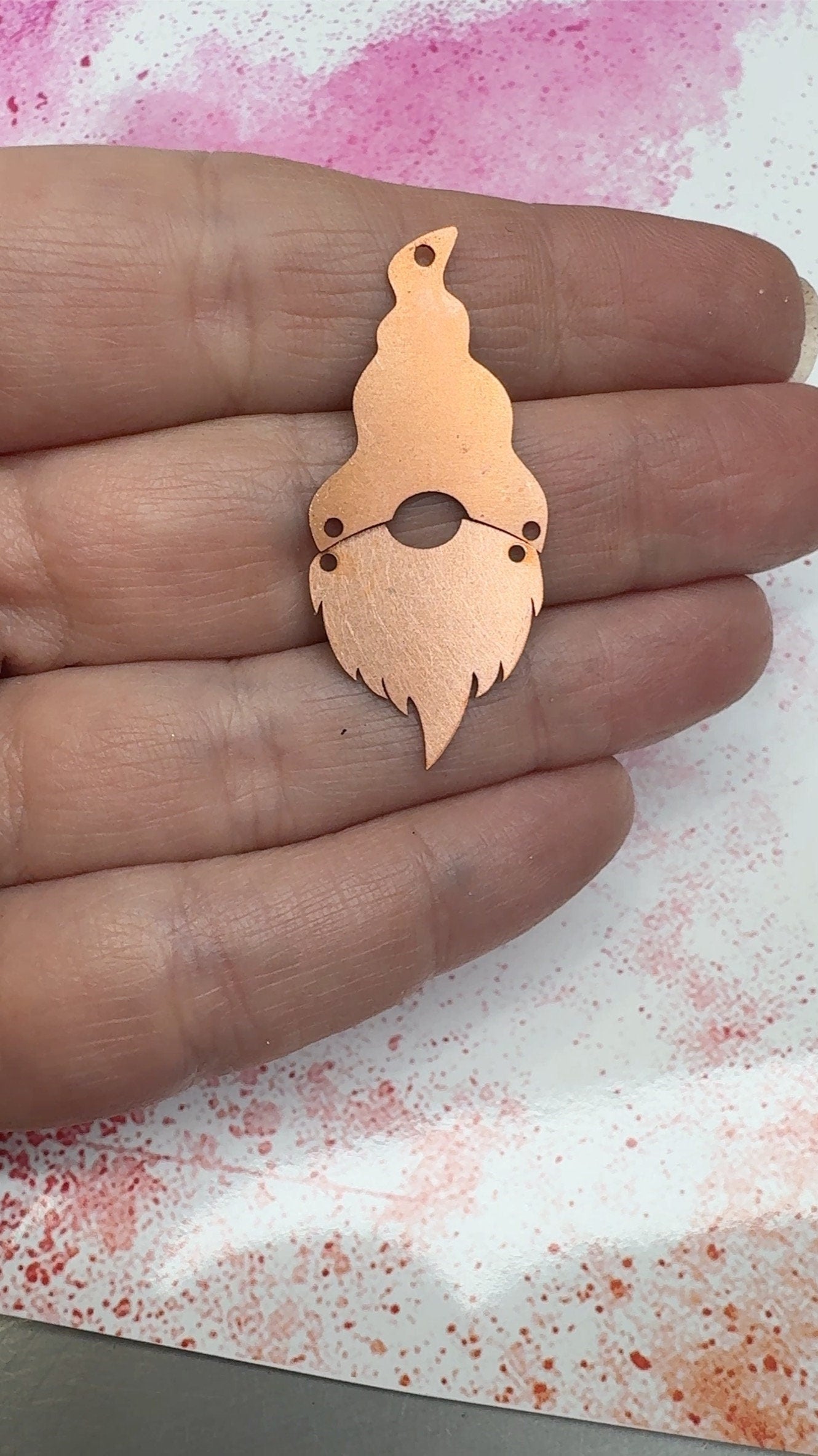 Copper Blanks - 898# New - Gnome Copper blank, stamped enamel, solid copper, stamping blank, personalized copper blank, raw copper