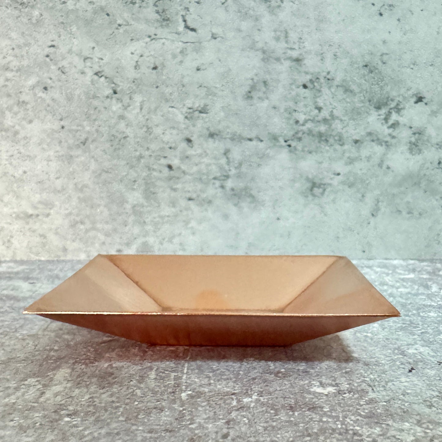 Copper Solid Square Bowl #2- Raw Copper, Size 76mm diameter\3" 20ga - 0.6mm height 1.5"