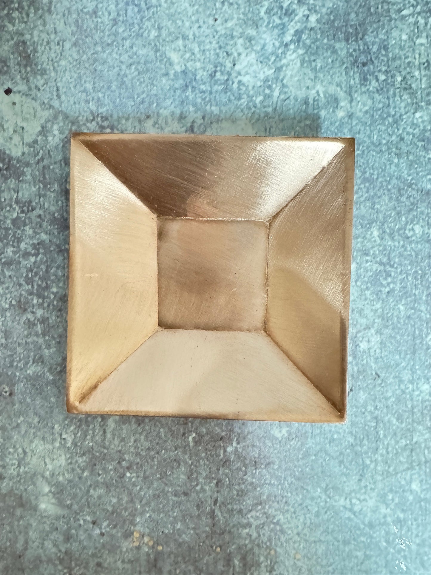 Copper Solid Square Bowl #2- Raw Copper, Size 76mm diameter\3" 20ga - 0.6mm height 1.5"