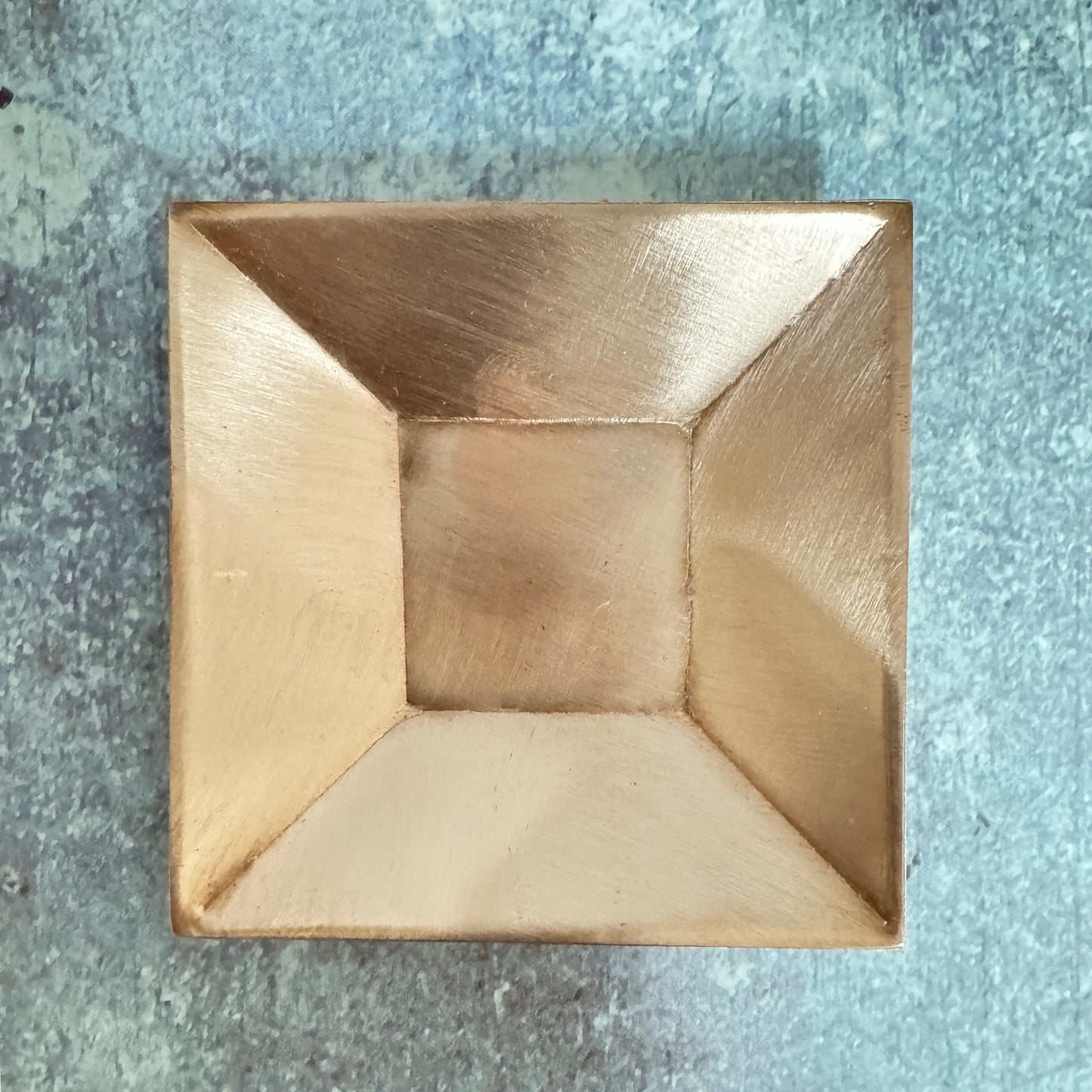 Copper Solid Square Bowl #2- Raw Copper, Size 76mm diameter\3" 20ga - 0.6mm height 1.5"