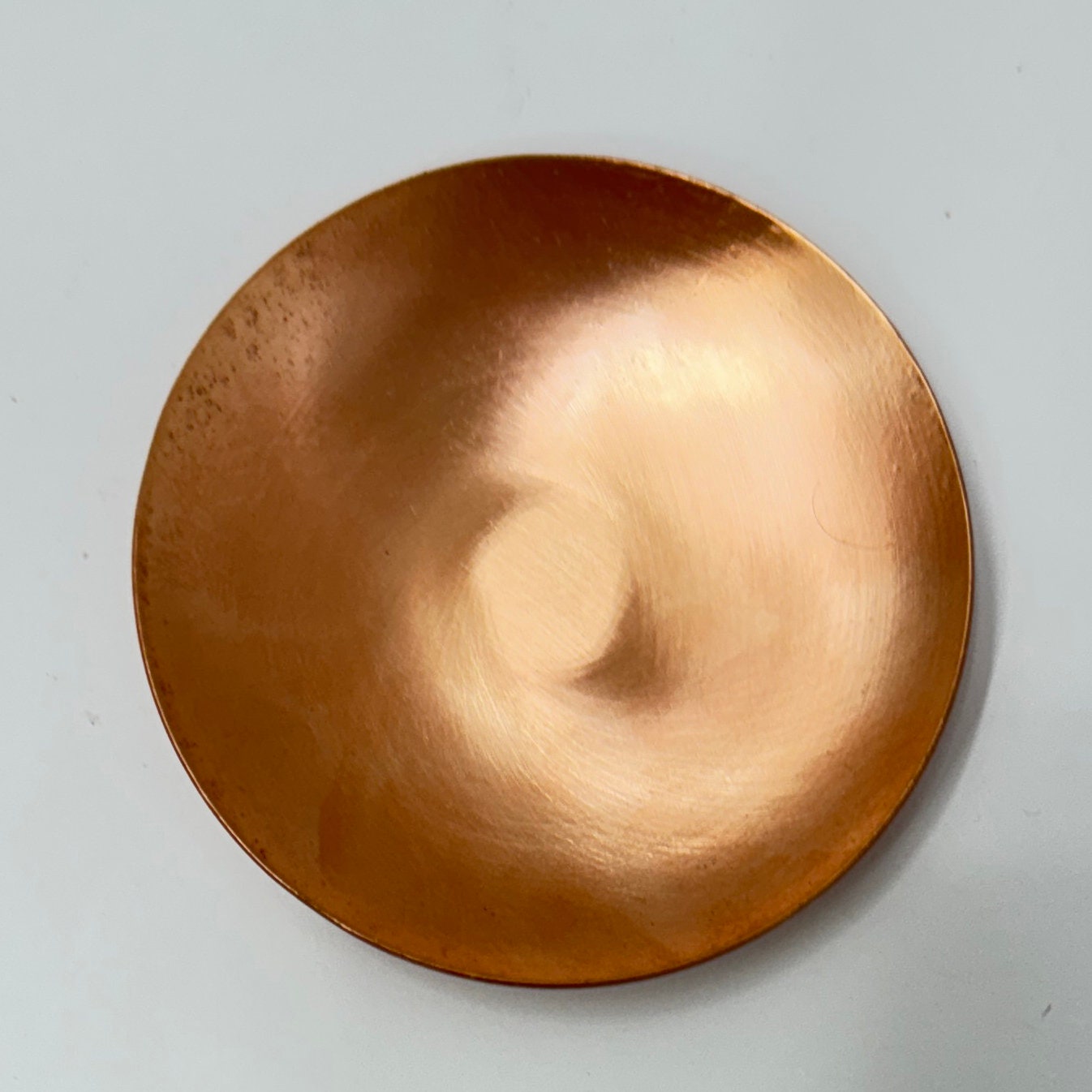 Copper - Raw Copper Solid Small Plate #7 size 76mm diameter\3" 22ga - 0.6mm height 0.4in
