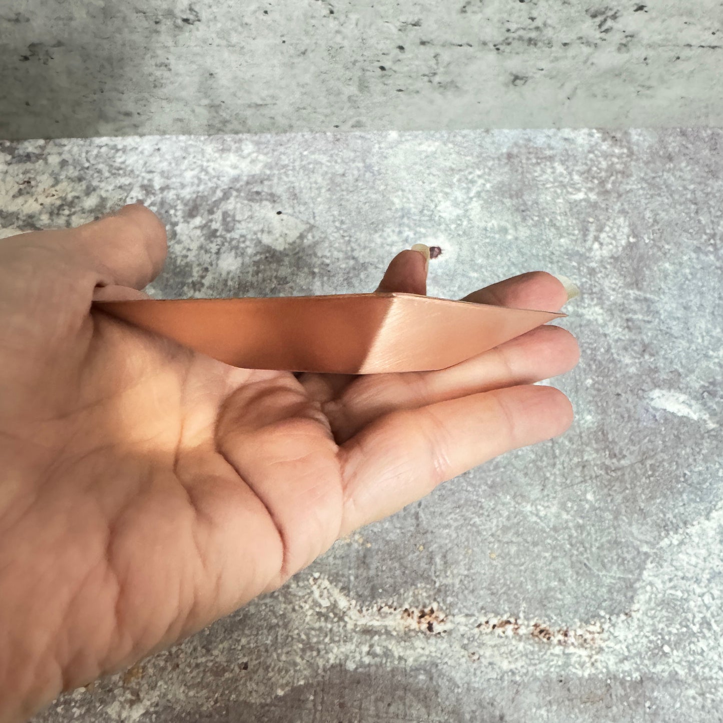 Copper Solid Square Bowl #2- Raw Copper, Size 76mm diameter\3" 20ga - 0.6mm height 1.5"