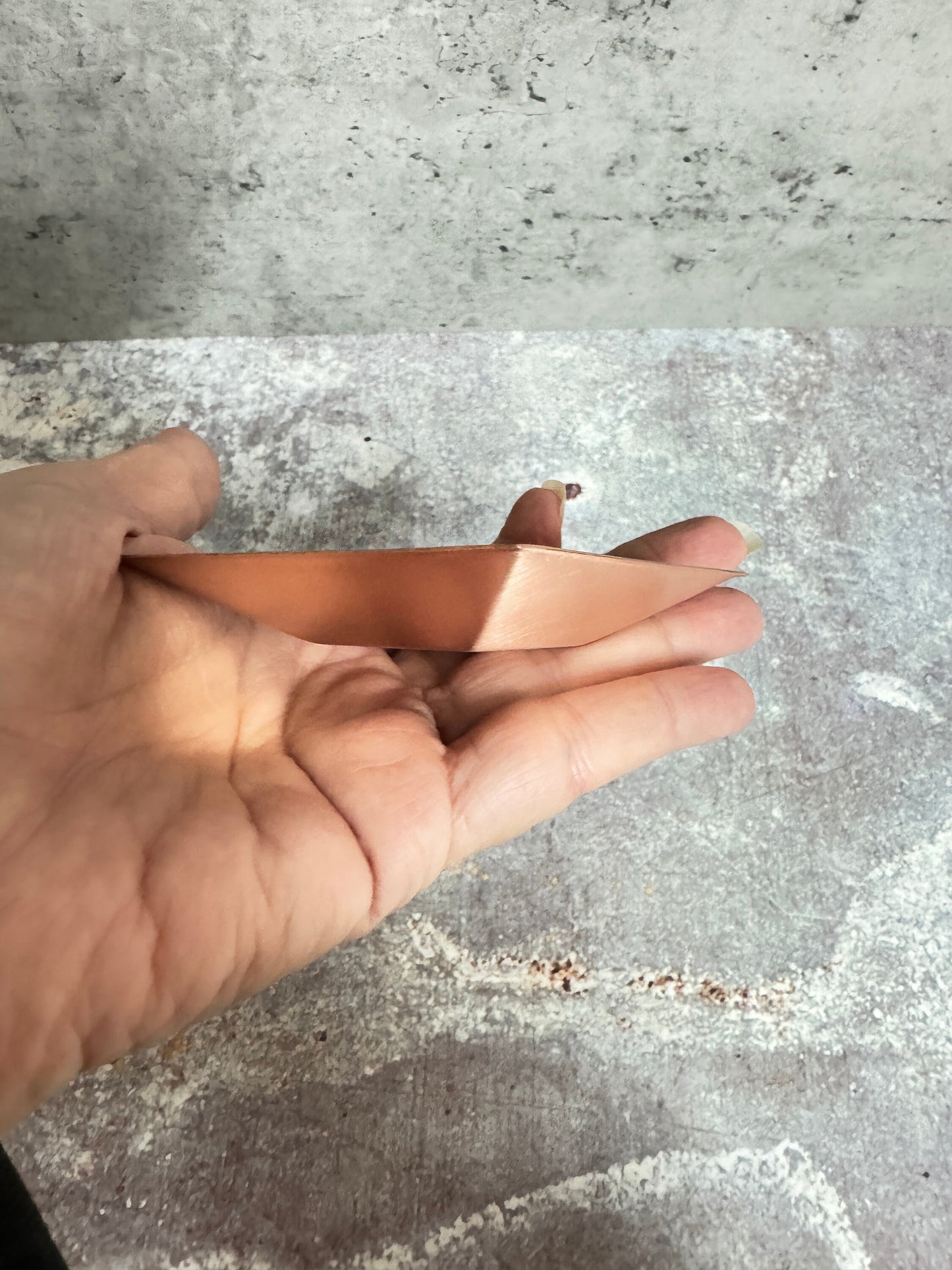 Copper Solid Square Bowl #2- Raw Copper, Size 76mm diameter\3" 20ga - 0.6mm height 1.5"