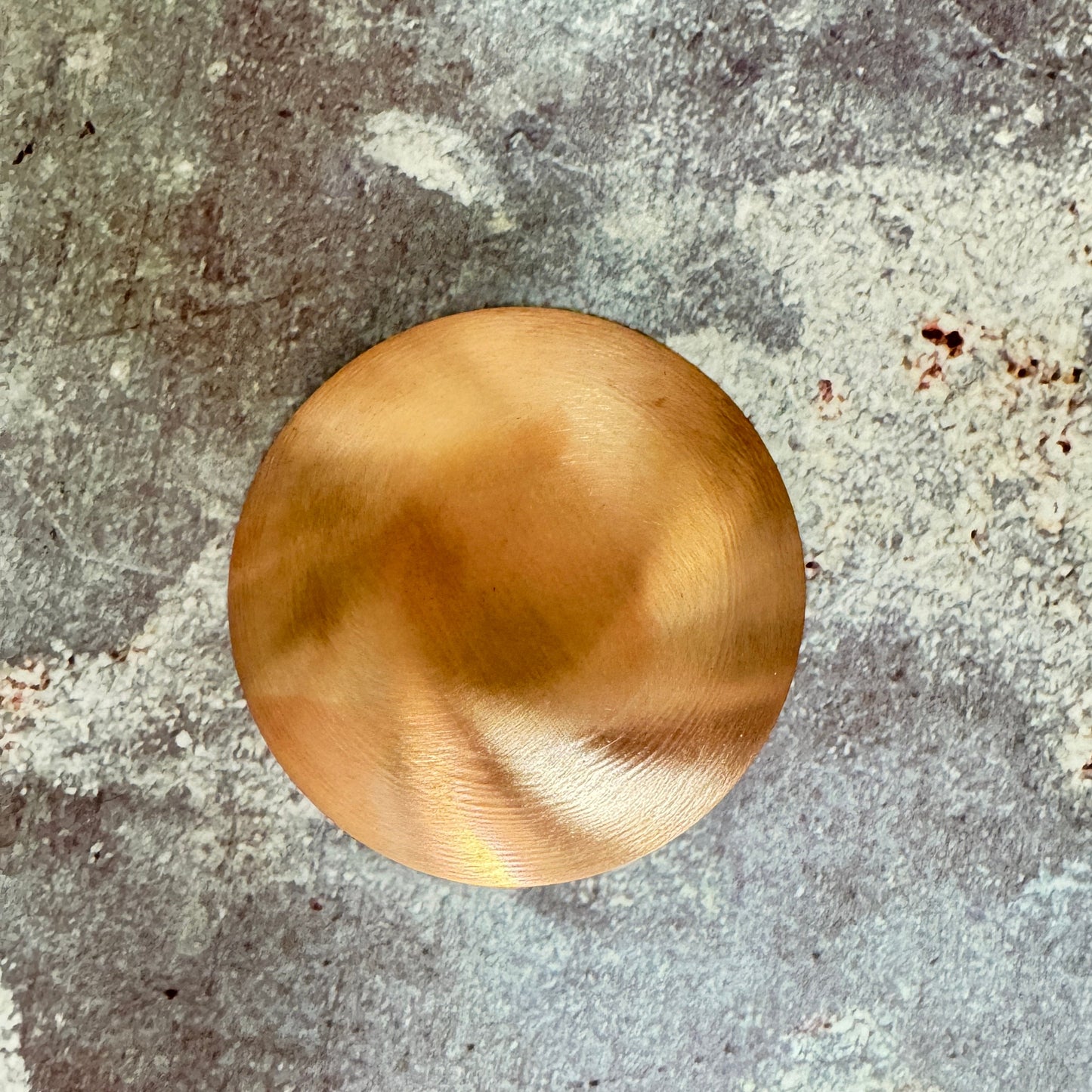 Copper - Raw Copper Solid Small Plate #7 size 76mm diameter\3" 22ga - 0.6mm height 0.4in