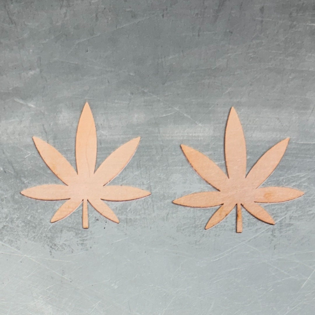 Copper Blanks - #916 Marijuana Leaf Copper Blanks - 24 Gauge, Solid