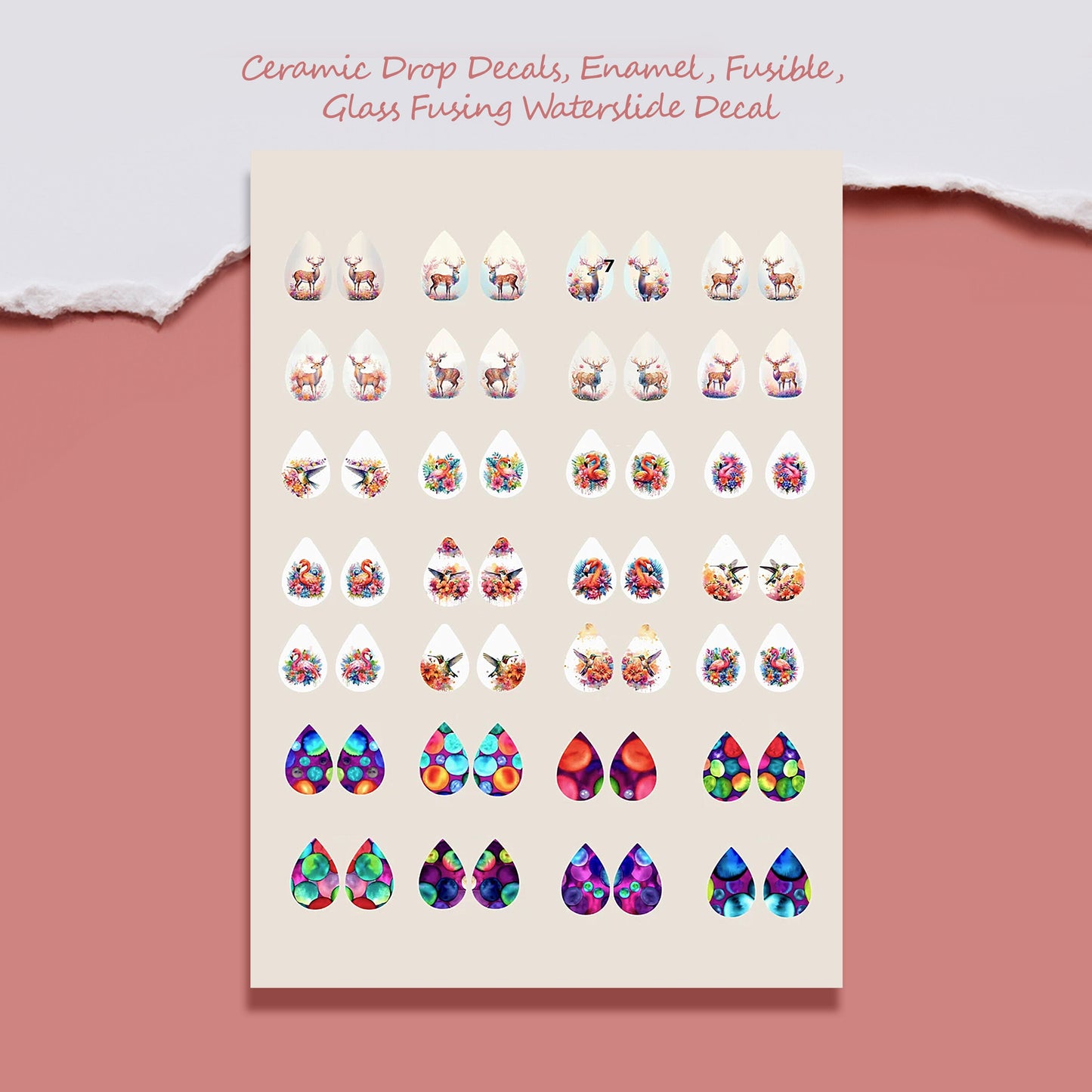 Versatile Ceramic Drop Decals: Enamel, Fusible, Glass Fusing + Waterslide 4121