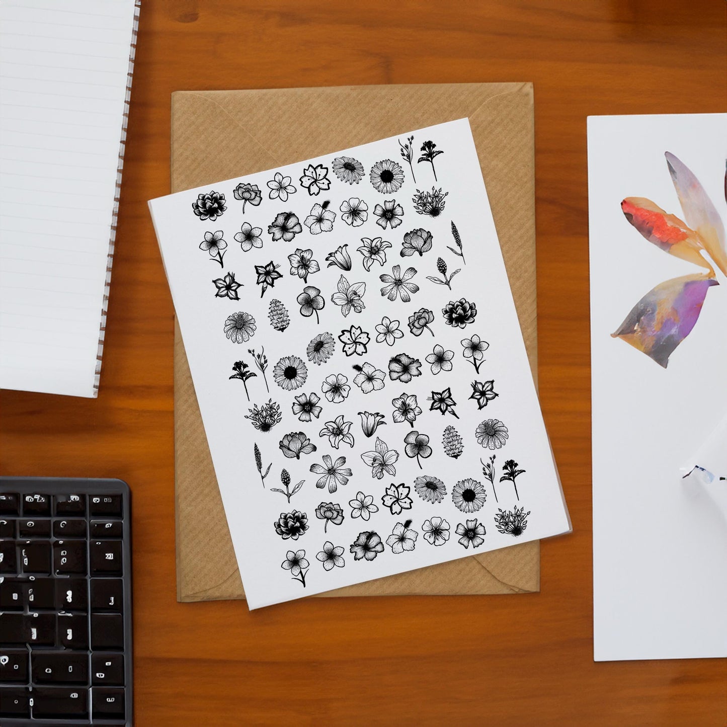 Decals, Flowers Ceramic decals - Enamel Decal - Fusible Decal - Glass Fusing Decal ~ Waterslide Decal - 4031