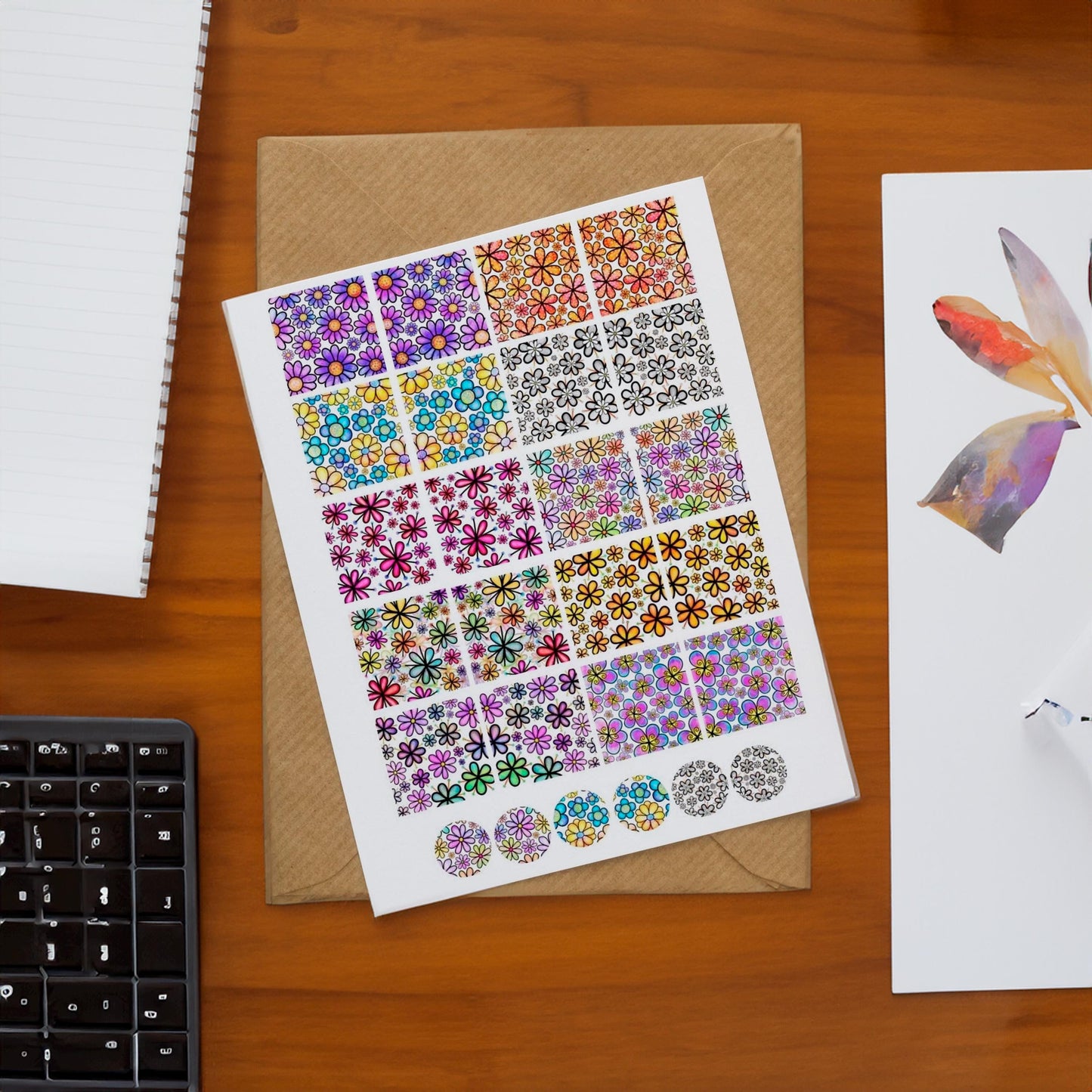 Decals, Flowers Ceramic decals - Enamel Decal - Fusible Decal - Glass Fusing Decal ~ Waterslide Decal 4016