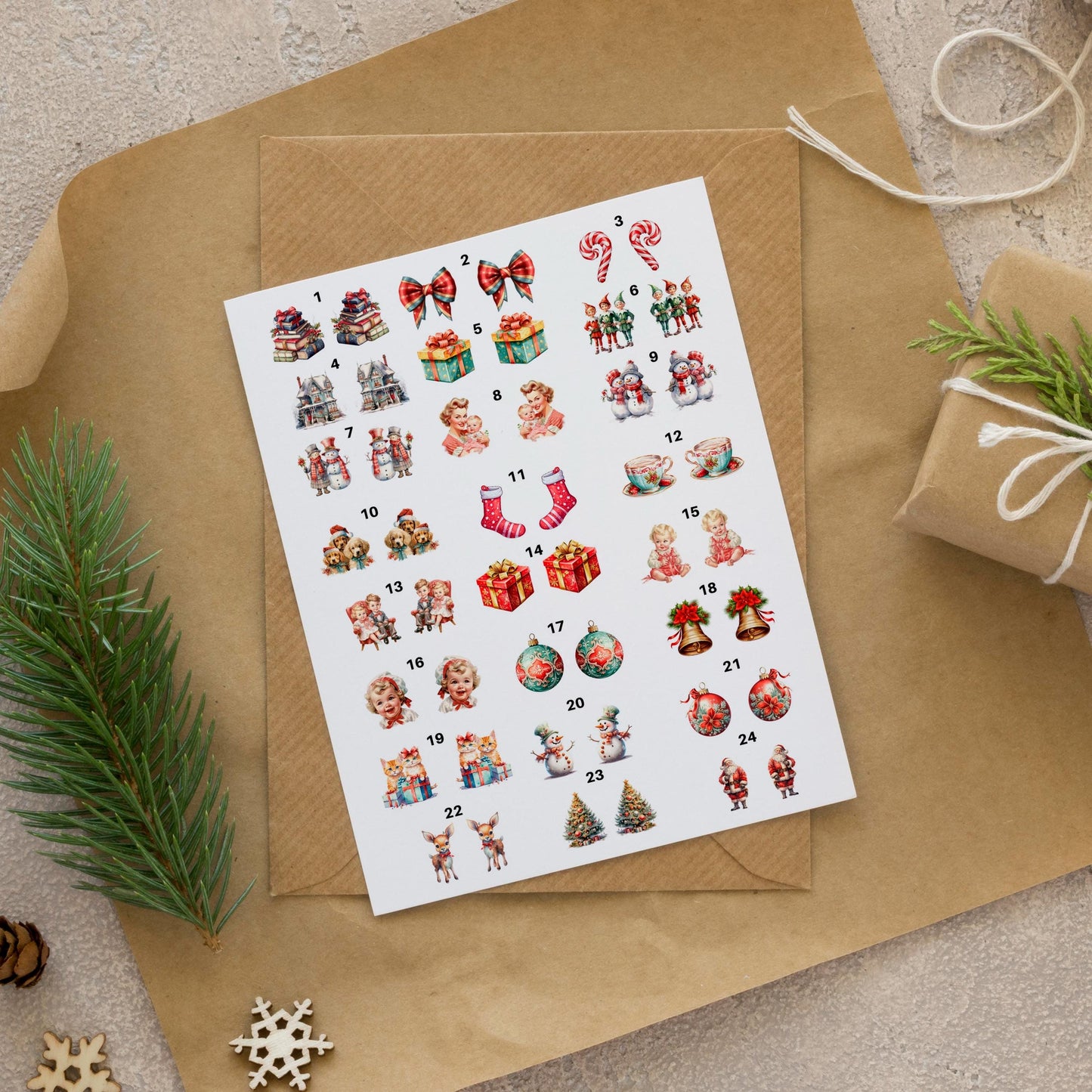 Decals, Christmas Ceramic decals - Enamel Decal - Fusible Decal - Glass Fusing Decal ~ Waterslide Decal 11102