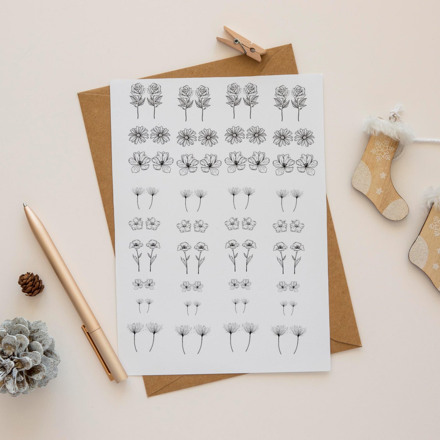 Flowers Ceramic Decals, Full Sheet Waterslide Decals, Decals for Enamel or Glass, Image Transfer, Enamel Supplies