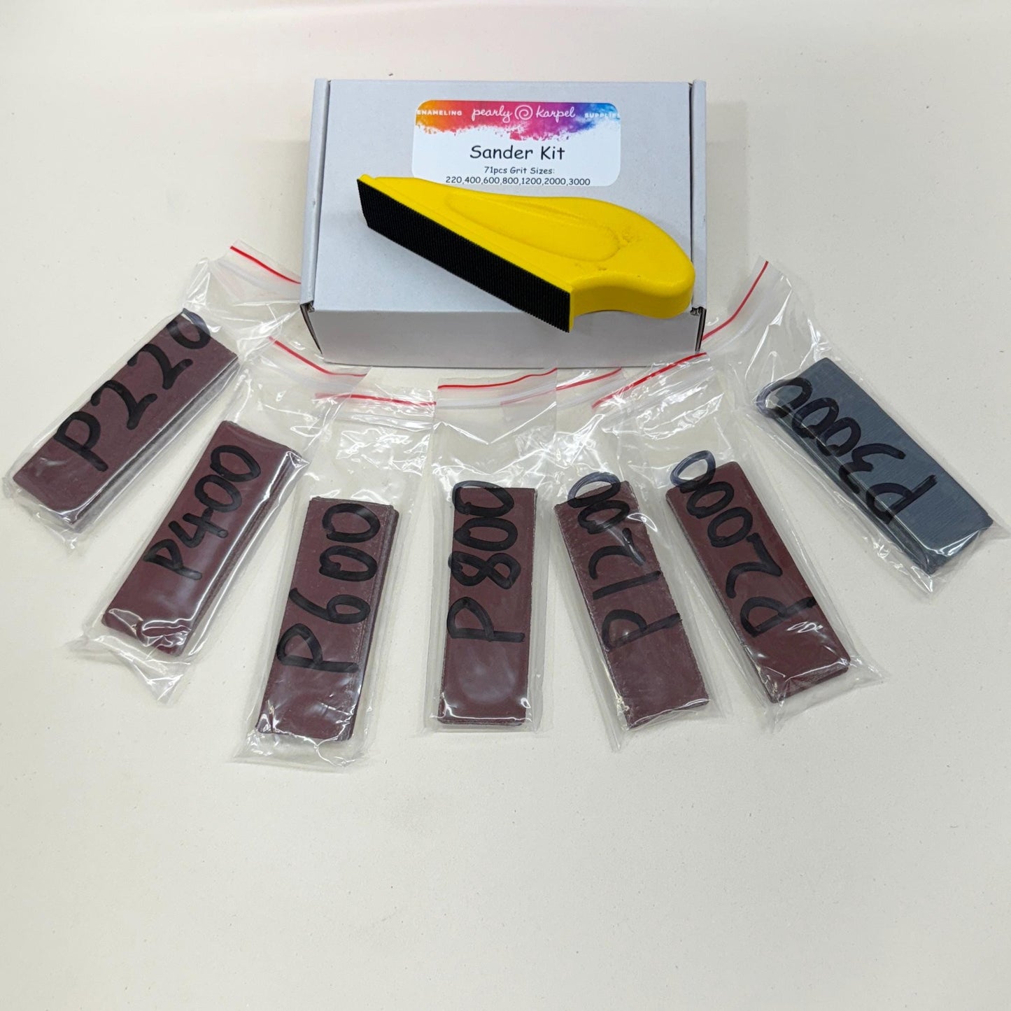 Micro Sander for Small Projects finger sander for crafts with 71pcs 3.5 x 1 Inch Assorted Sandpaper Grit Great For Cloisonné