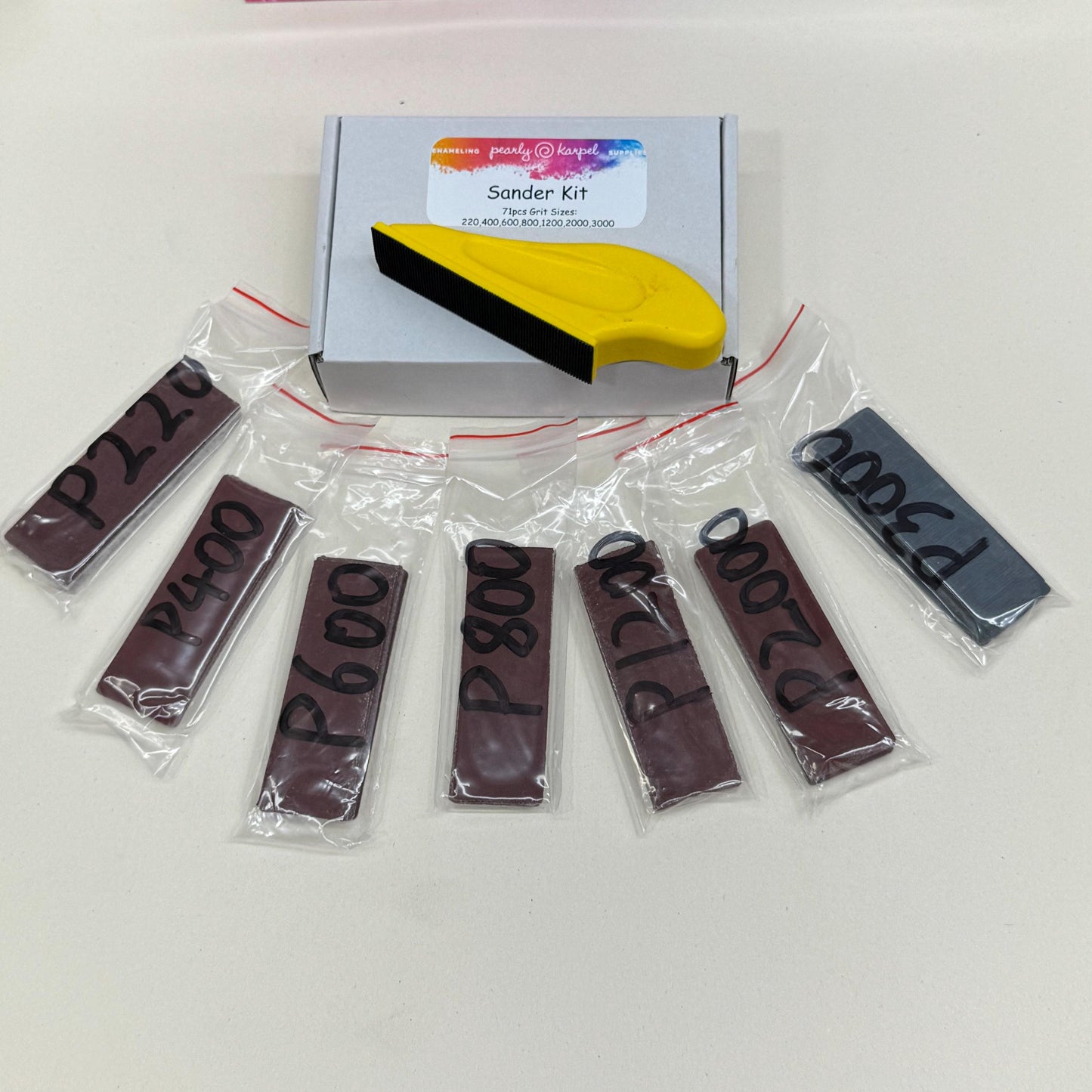 Micro Sander for Small Projects finger sander for crafts with 71pcs 3.5 x 1 Inch Assorted Sandpaper Grit Great For Cloisonné