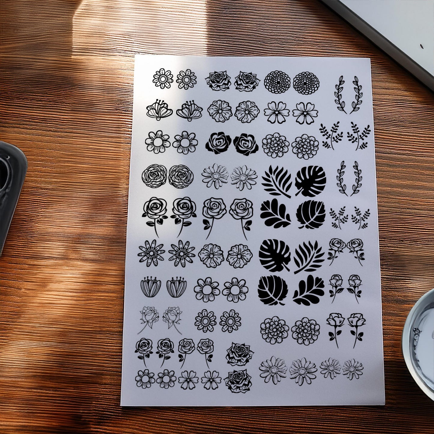 Decals, Flowers Ceramic decals - Enamel Decal - Fusible Decal - Glass Fusing Decal ~ Waterslide Decal 3016