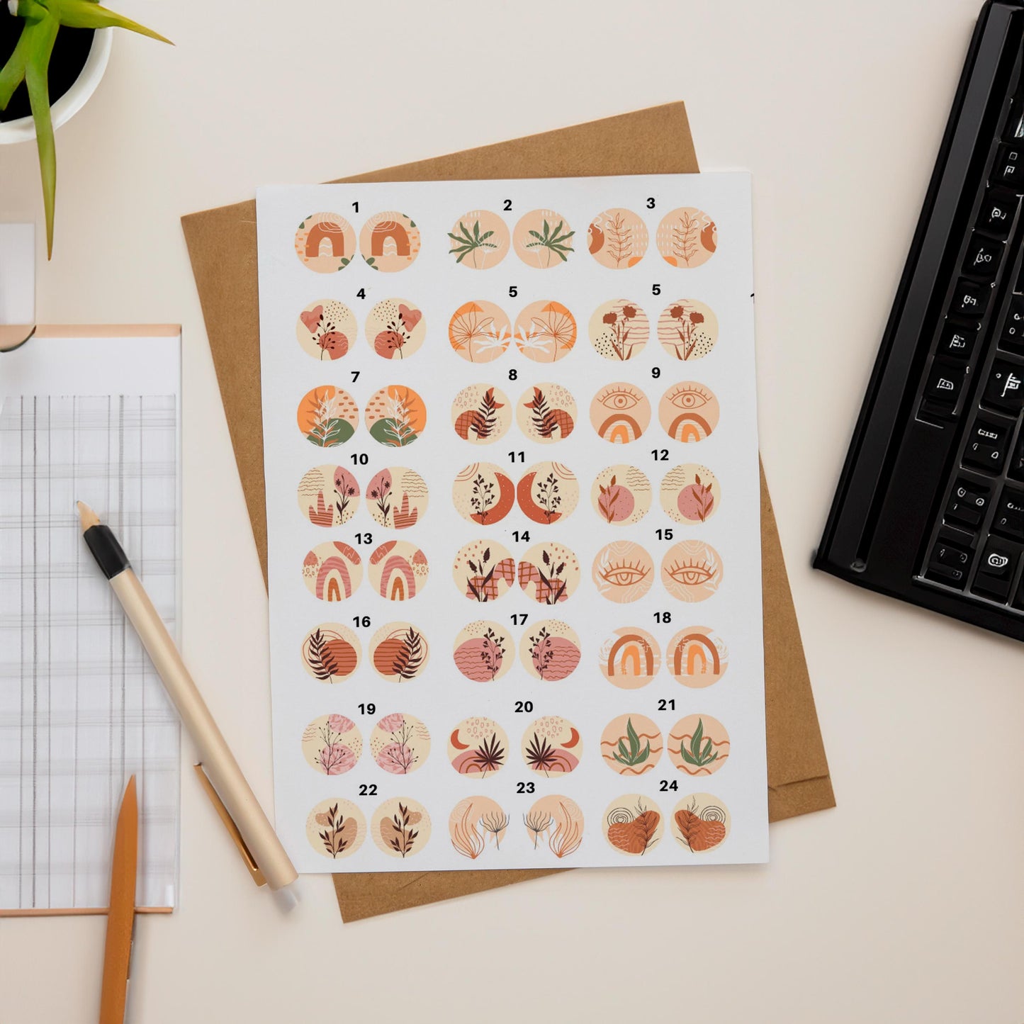 Scandinavian Nordic Boho Chic Ceramic Decal, Enamel Glass Fusing Waterslide Decals - 2015