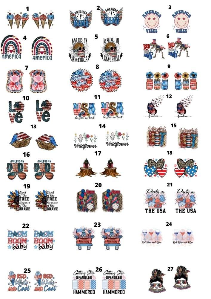 Decals, The 4th Of July - Ceramic decals - Enamel Decal - Fusible Decal - Glass Fusing Decal ~ Waterslide Decal 4002