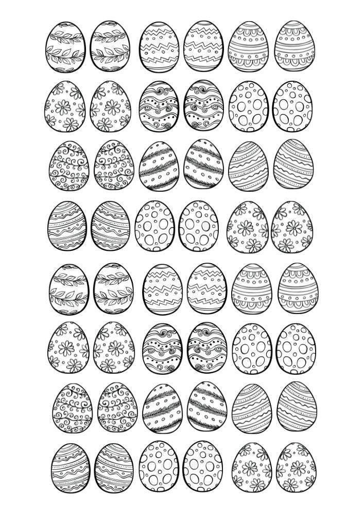 Decals, Easter Eggs Ceramic decals - Enamel Decal - Fusible Decal - Glass Fusing Decal ~ Waterslide Decal 4016
