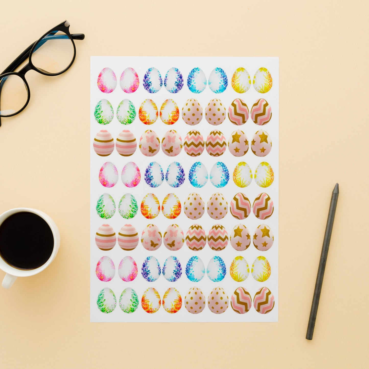 Ceramic Decals, Easter Eggs Enamel & Glass Fusible Waterslide Decal 2119