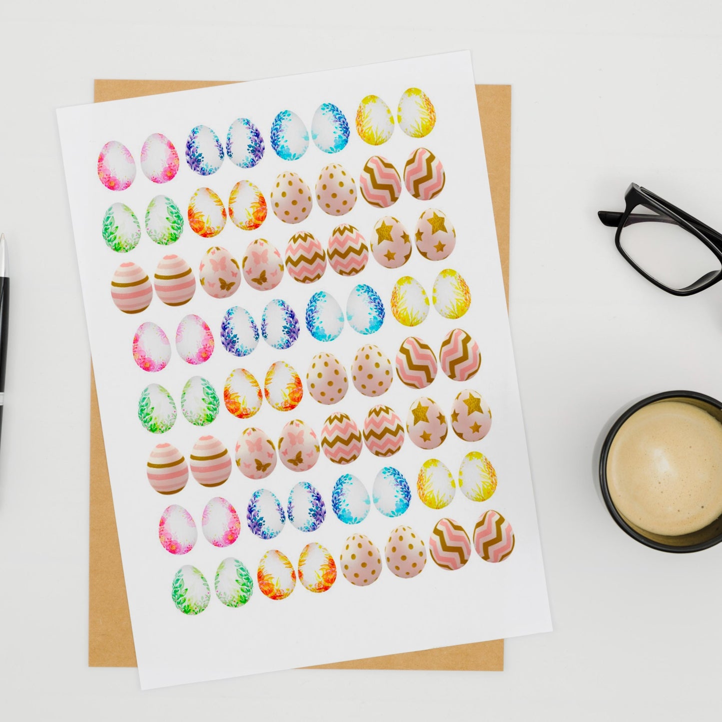 Ceramic Decals, Easter Eggs Enamel & Glass Fusible Waterslide Decal 2119