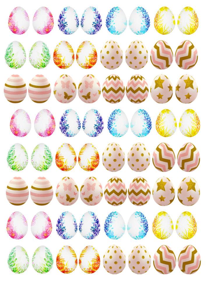 Ceramic Decals, Easter Eggs Enamel & Glass Fusible Waterslide Decal 2119