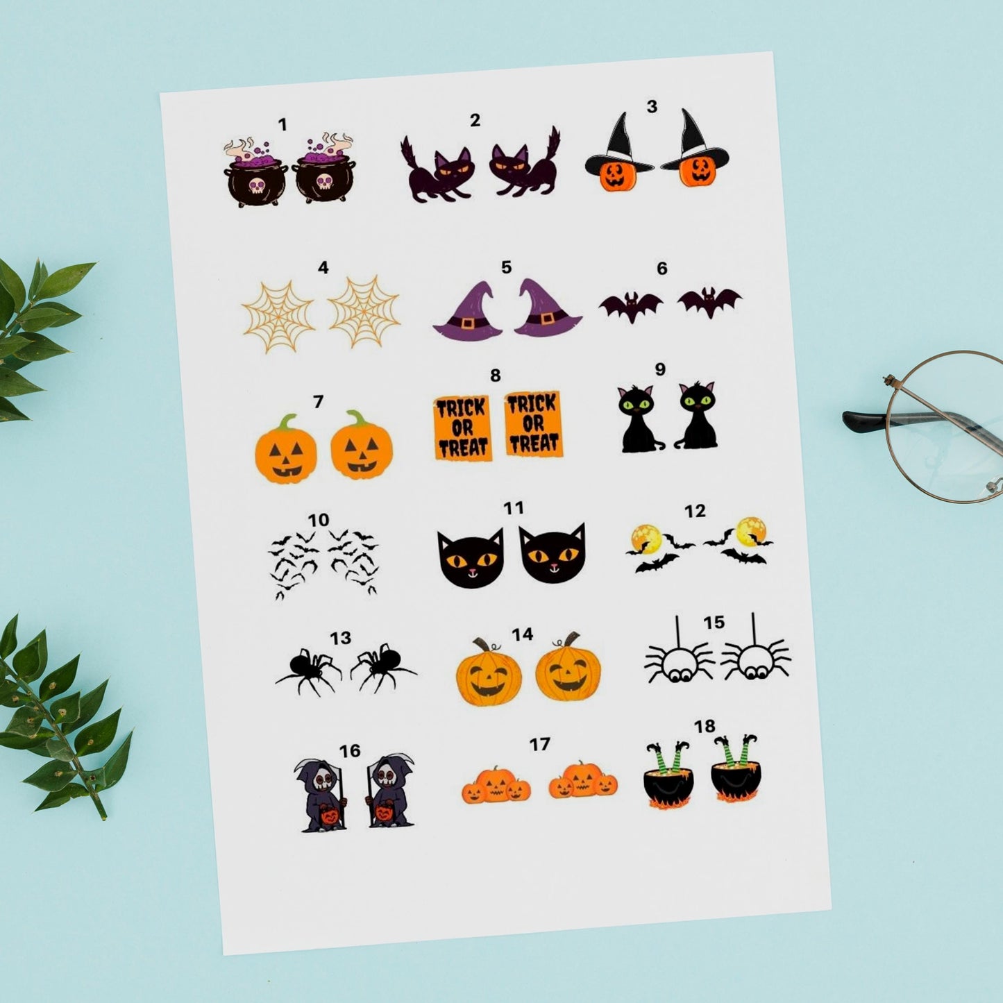 Ceramic Halloween Decals, Fusible Enamel Glass Fusing Decal, Waterslide Decal 6005