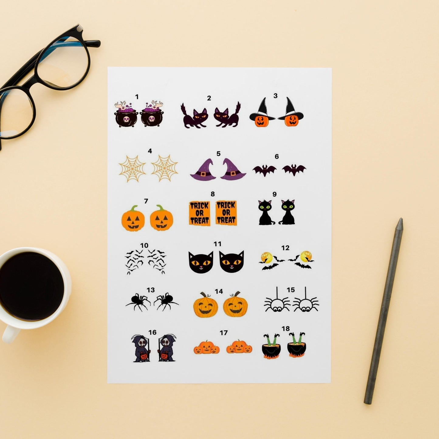 Ceramic Halloween Decals, Fusible Enamel Glass Fusing Decal, Waterslide Decal 6005