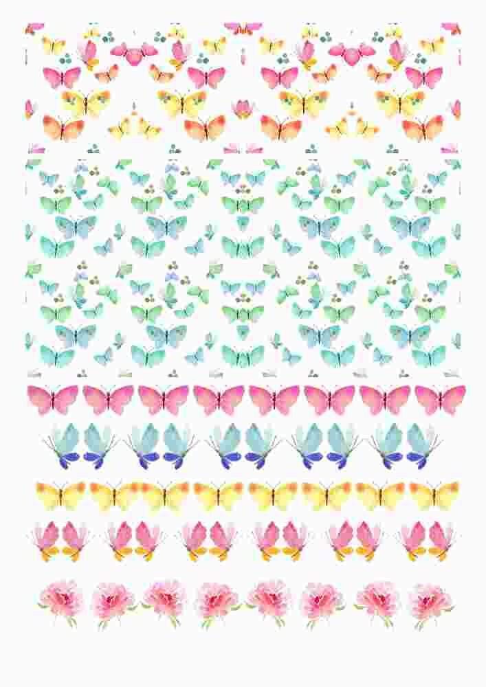 Butterfly Waterslide Decals for Glass Fusing, Ceramic, and Enameling, 1004