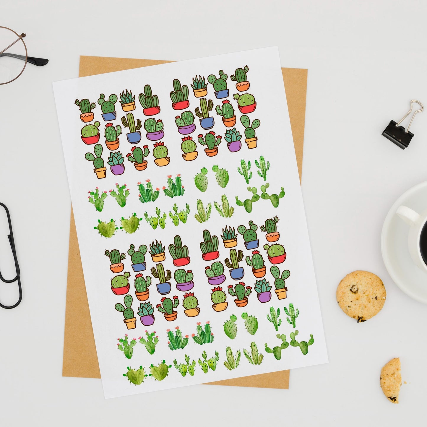 Decals, Cactus Ceramic decals - Enamel Decal - Fusible Decal - Glass Fusing Decal ~ Waterslide Decal 7005