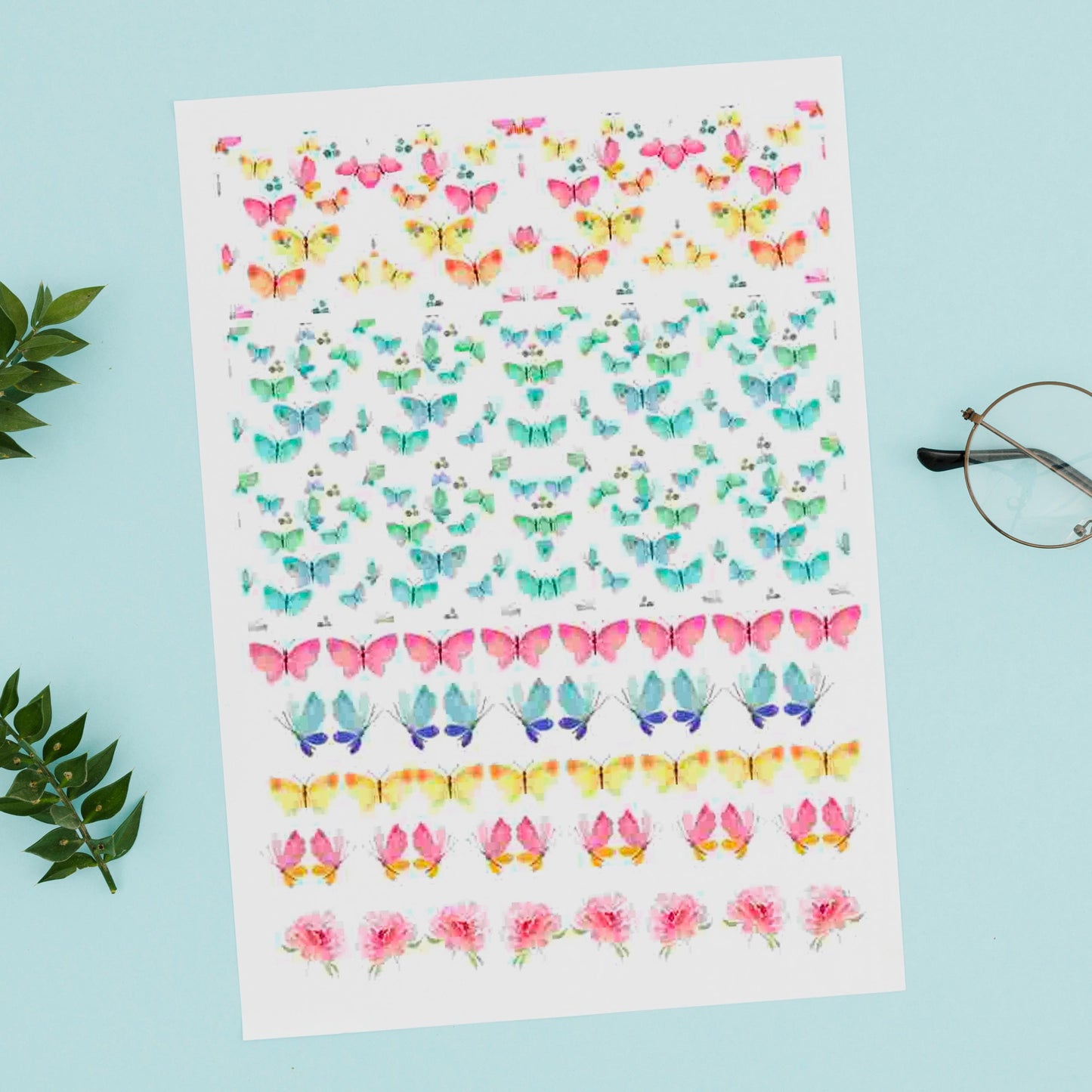 Butterfly Waterslide Decals for Glass Fusing, Ceramic, and Enameling, 1004