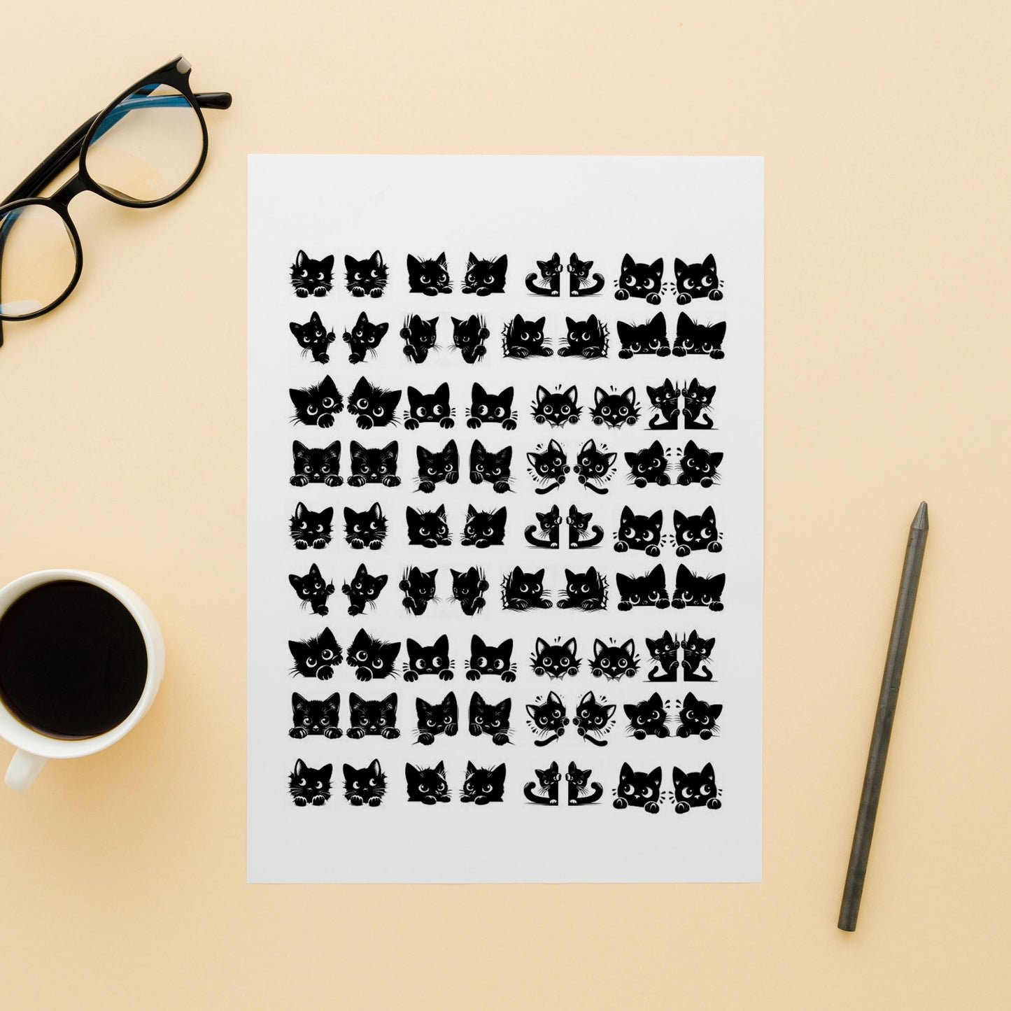 Decals, Cat Ceramic decals - Enamel Decal - Fusible Decal - Glass Fusing Decal ~ Waterslide Decal 30100
