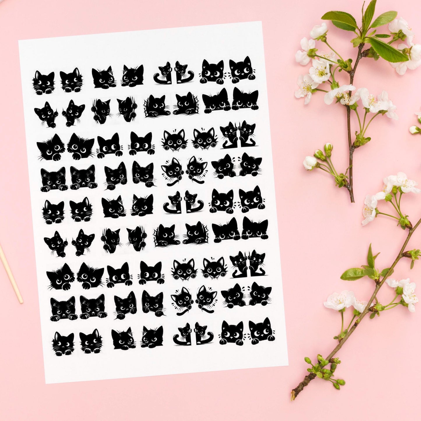 Decals, Cat Ceramic decals - Enamel Decal - Fusible Decal - Glass Fusing Decal ~ Waterslide Decal 30100