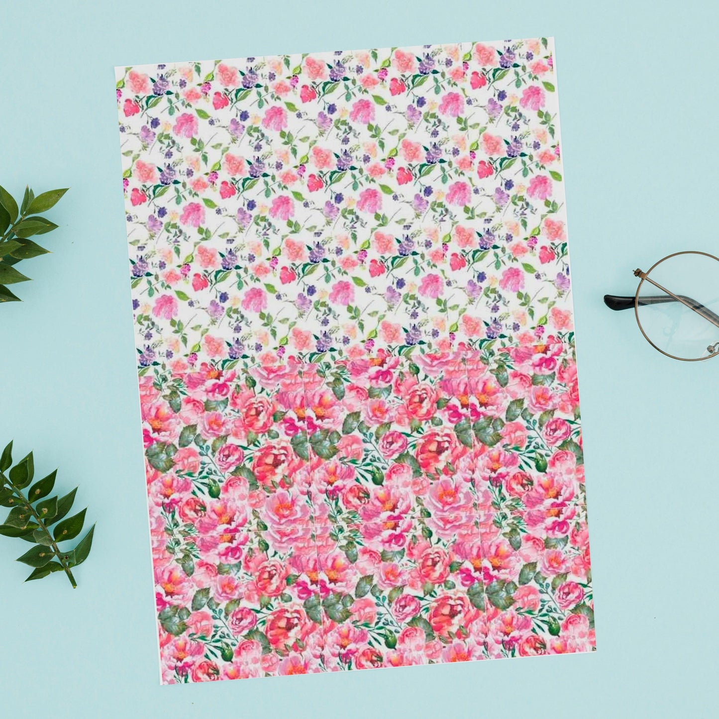 Peony & Botanical Flowers Decals, Ceramic Enamel Decal, Glass Fusible Decal, Waterslide Transfer Decal - 4010