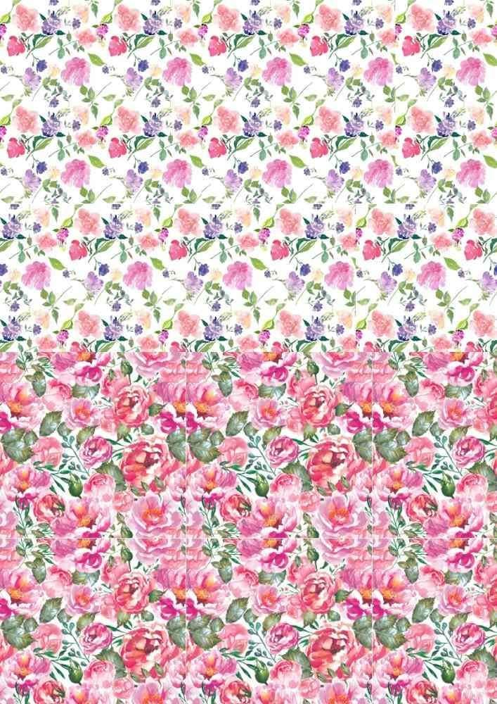 Peony & Botanical Flowers Decals, Ceramic Enamel Decal, Glass Fusible Decal, Waterslide Transfer Decal - 4010