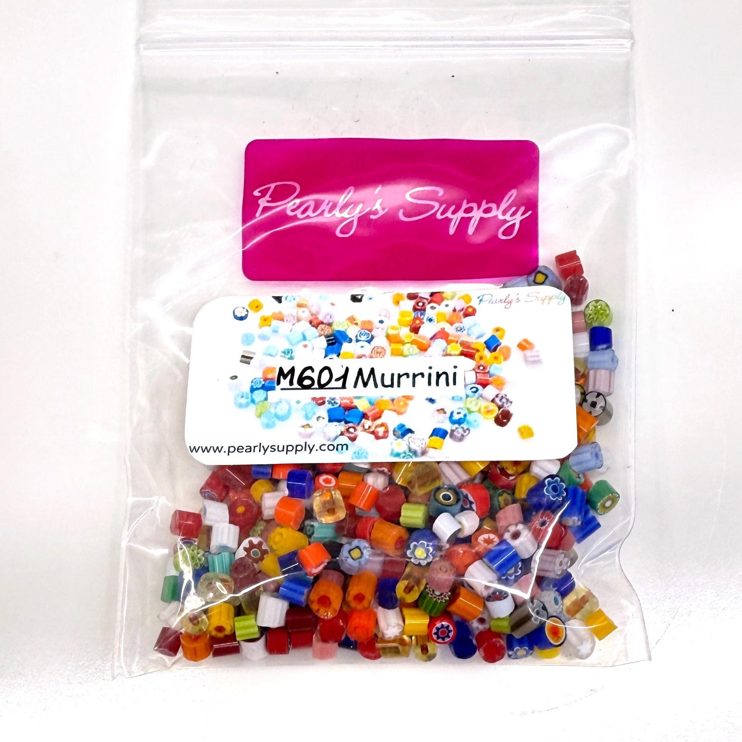 Glass Murrini – 1oz (28g) Mixed Slices | COE 104 | Lampwork, Enameling, Fusing, Jewelry Supplies - M601 - between 90-140 pcs 3-4mm