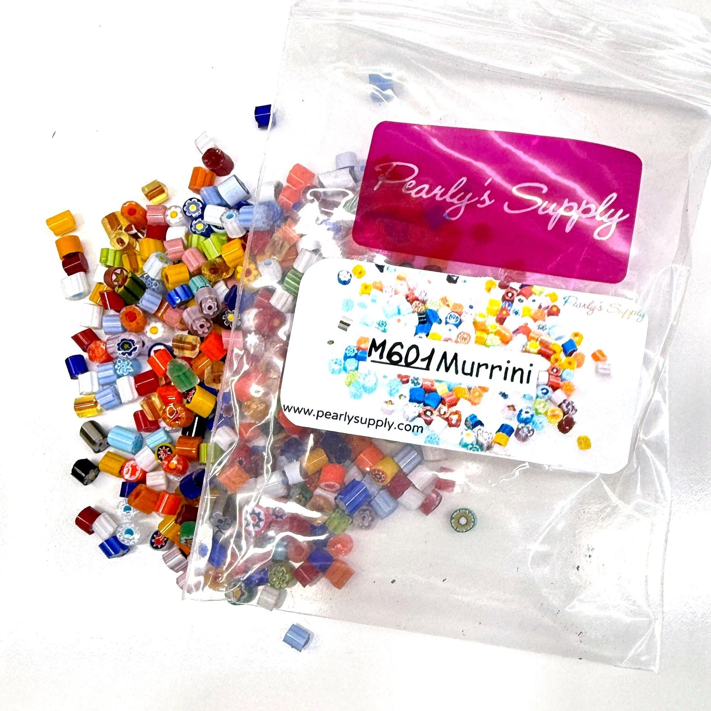 Glass Murrini – 1oz (28g) Mixed Slices | COE 104 | Lampwork, Enameling, Fusing, Jewelry Supplies - M601 - between 90-140 pcs 3-4mm