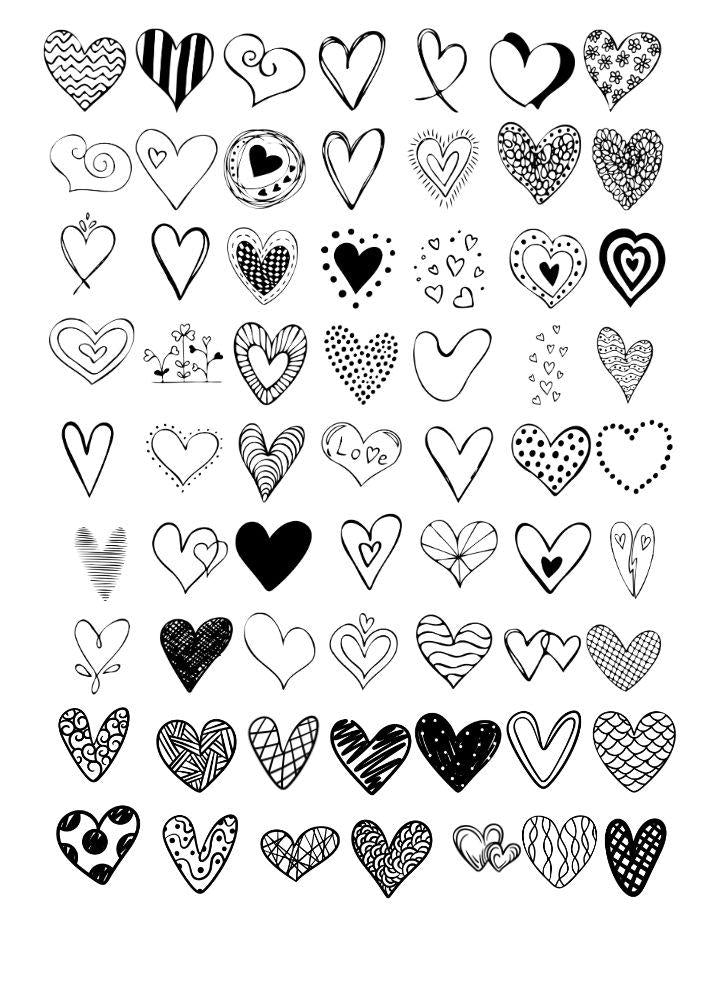 Decals, Heart Ceramic decals - Enamel Decal - Fusible Decal - Glass Fusing Decal ~ Waterslide Decal - 2103
