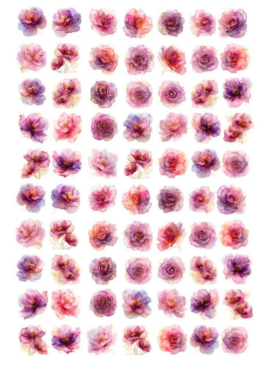 Decals, Flowers Ceramic decals - Enamel Decal - Fusible Decal - Glass Fusing Decal ~ Waterslide Decal 2112