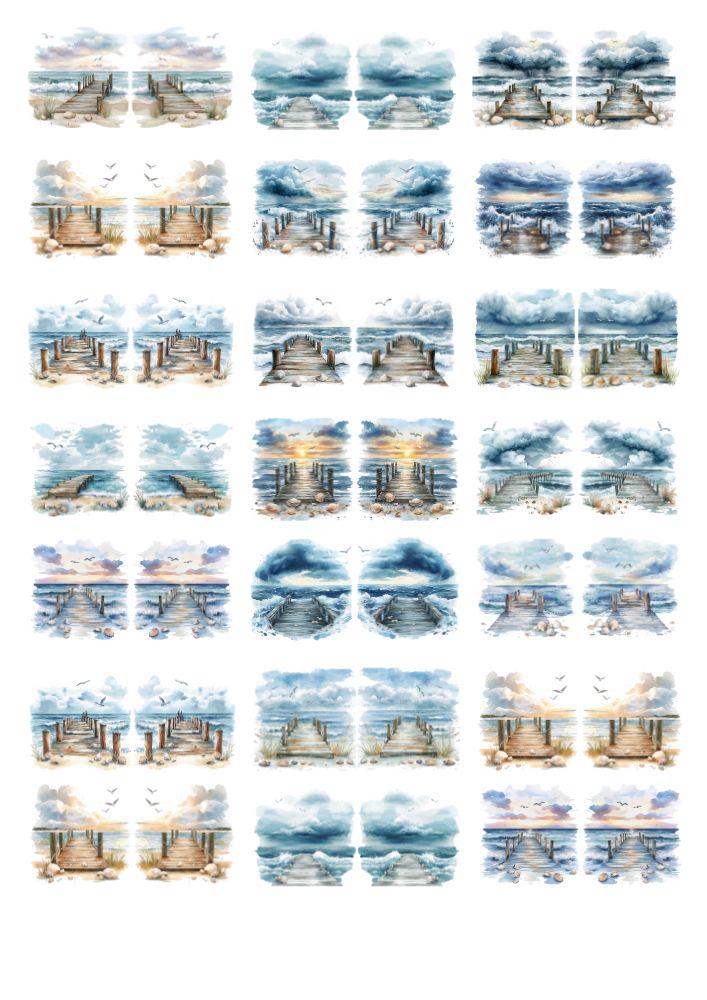 Decals, Dock & Ocean Ceramic decals - Enamel Decal - Fusible Decal - Glass Fusing Decal ~ Waterslide Decal 21170